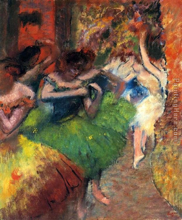 Dancers in the Wings II painting - Edgar Degas Dancers in the Wings II art painting